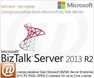 F52-02545 - Licena perptua Open Microsoft BizTalk Server Enterprise 2013 R2 SNGL OPEN 2 Licenses No Level Core License Qualified [QLFD] 