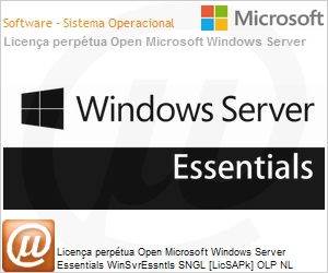 G3S-00544 - Licena perptua Open Microsoft Windows Server Essentials WinSvrEssntls SGNL [LicSAPk] OLP NL 