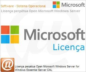 M2C-00347 - Licena perptua Open Microsoft Windows Server for Windows Essential Server CAL [WinSvrforWinEssntlSvrCAL] SNGL [SA] OLP 5Lic NL Acdmc [Educacional] CAL Device