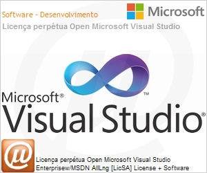 MX3-00076 - Licena perptua Open Microsoft Visual Studio Enterprisew/MSDN AllLng [LicSA] License + Software Assurance Pack OLP 1License NoLevel MPN Competency Required [Qualified] [QLFD]