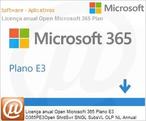 Q5Y-00003 - Licena anual Open Microsoft 365 Plano E3 O365PE3Open ShrdSvr SNGL SubsVL OLP NL Annual QLFD [Qualified] 