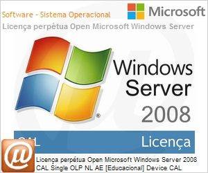 R18-02639 - Licena perptua Open Microsoft Windows Server 2008 CAL Single OLP NL AE [Educacional] Device CAL 