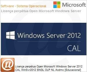 R18-04271 - Licena perptua Open Microsoft Windows Server 2012 CAL WinSvr2012 SNGL OLP NL Acdmc [Educacional] DvcCAL Device (Substitui 2008) 