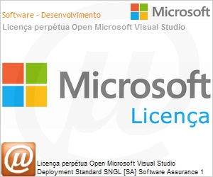 S9Z-00149 - Licena perptua Open Microsoft Visual Studio Deployment Standard SNGL [SA] Software Assurance 1 NL At 2 Processadores Qualified [QLFD] 