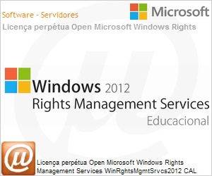 T98-02630 - Licena perptua Open Microsoft Windows Rights Management Services WinRghtsMgmtSrvcs2012 CAL SNGL OLP NL Acdmc [Educacional] DvcCAL Device 