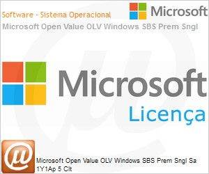 2XG-00208 - Licena Open Microsoft Value OLV Windows SBS Prem SNGL [SA] 1Y1Ap 5 Clt 