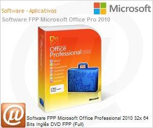 269-14670 - Software FPP Microsoft Office Professional 2010 32x 64 Bits Ingls DVD FPP (Full)