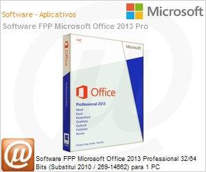 269-16203 - Software FPP Microsoft Office 2013 Professional 32/64 Bits (Substitui 2010 / 269-14662) para 1 PC