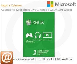 52K-00194 - Acessrio Microsoft Live 3 Meses XBOX 360 World Cup