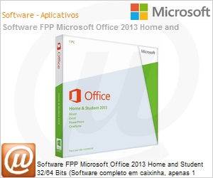 79G-03649 - Software FPP Microsoft Office 2013 Home and Student 32/64 Bits (Software completo em caixinha, apenas 1 Licena para usurios no comerciais)