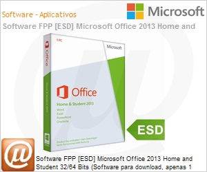 AAA-02905 - Software FPP [ESD] Microsoft Office 2013 Home and Student 32/64 Bits (Software para download, apenas 1 Licena para usurios no comerciais) 