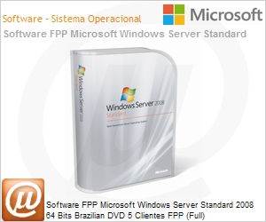 P73-04750 - Software FPP Microsoft Windows Server Standard 2008 64 Bits Brazilian DVD 5 Clientes FPP (Full)