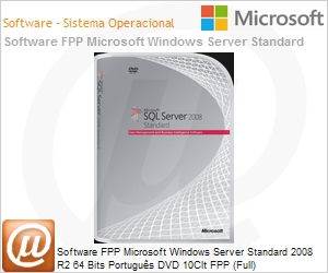 P73-04751 - Software FPP Microsoft Windows Server Standard 2008 R2 64 Bits Portugus DVD 10Clt FPP (Full)