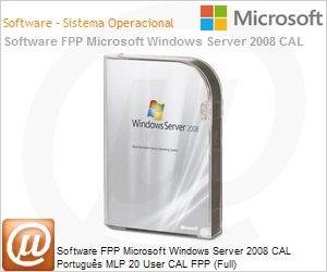 R18-02455 - Software FPP Microsoft Windows Server 2008 CAL Portugus MLP 20 User CAL FPP (Full)