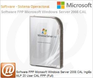 R18-02502 - Software FPP Microsoft Windows Server 2008 CAL Ingls MLP 20 User CAL FPP (Full)