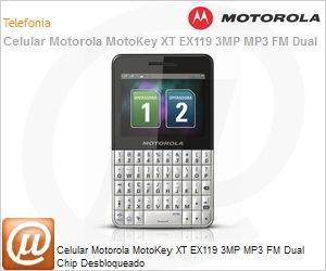 91874LYESA - Celular Motorola MotoKey XT EX119 3MP MP3 FM Dual Chip Desbloqueado