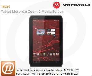 92185LYESA - Tablet Motorola Xoom 2 Media Edition MZ608 8.2" 5MP/1.3MP Wi-Fi Bluetooth 3G GPS Android 3.2 Multitoque HDMI Desbloqueado