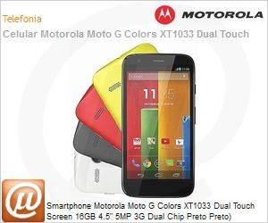 92544LYESAF5 - Smartphone Motorola Moto G Colors XT1033 Dual Touch Screen 16GB 4.5" 5MP 3G Dual Chip Preto Preto)