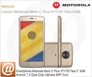 PA840000BR - Smartphone Motorola Moto C Plus XT1726 Tela 5" 8GB Android 7.0 Dual Chip Cmera 8MP Ouro