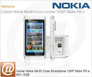 Nokia-N8-00-Cinza - Celular Nokia N8-00 Cinza Smartphone 12MP Rdio FM e MP3 16GB