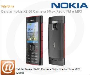 Nokia-X2-00 - Celular Nokia X2-00 Camera 5Mpx Rdio FM e MP3 128MB