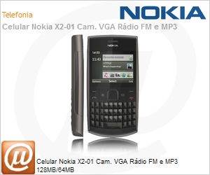 Nokia-X2-01 - Celular Nokia X2-01 Cam. VGA Rdio FM e MP3 128MB/64MB