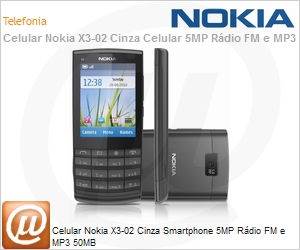 Nokia-X3-02-Cinza - Celular Nokia X3-02 Cinza Smartphone 5MP Rdio FM e MP3 50MB