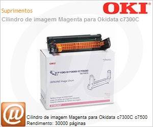 41962802 - Cilindro de imagem Magenta para Okidata c7300C c7500 Rendimento: 30000 pginas