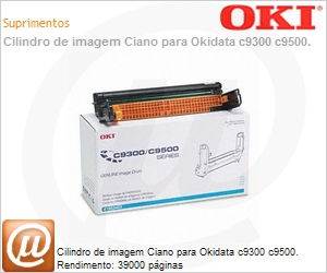 41963403 - Cilindro de imagem Ciano para Okidata c9300 c9500. Rendimento: 39000 pginas