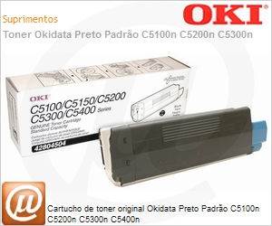 42804504 - Cartucho de toner original Okidata Preto Padro C5100n C5200n C5300n C5400n