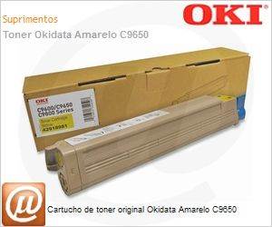 42918981 - Cartucho de toner original Okidata Amarelo C9650