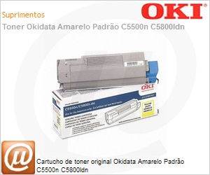 43381901 - Cartucho de toner original Okidata Amarelo Padro C5500n C5800ldn