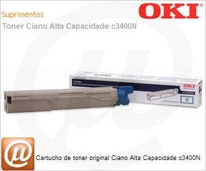43459303 - Cartucho de toner original Ciano Alta Capacidade c3400N