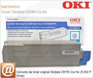 43865719 - Cartucho de toner original Okidata C6150 Cia No (6.000 P Ginas)