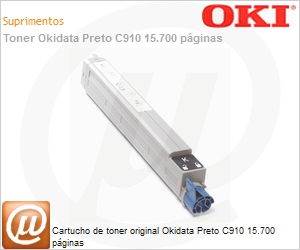 44036044 - Cartucho de toner original Okidata Preto C910 15.700 pginas