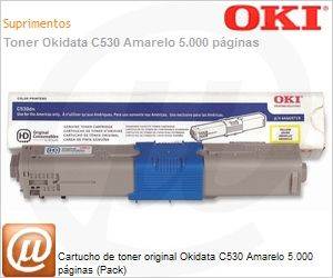 44469719 - Cartucho de toner original Okidata C530 Amarelo 5.000 pginas (Pack)
