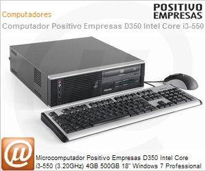 1303038 - Desktop-PC Positivo Empresas D350 Intel Core i3-550 (3.20GHz) 4GB 500GB 18" Windows 7 Professional