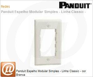 CBIW - Panduit Espelho Modular Simples - Linha Classic - cor Branca
