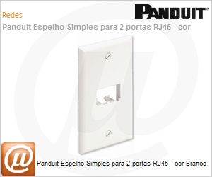 CFP2IW - Panduit Espelho Simples para 2 portas RJ45 - cor Branco