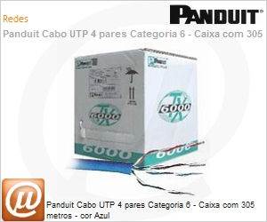 PUC6004BU-B - Panduit Cabo UTP 4 pares Categoria 6 - Caixa com 305 metros - cor Azul