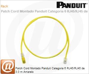 UTPSP10YLY - Patch Cord Montado Panduit Categoria 6 RJ45/RJ45 de 3.0 m Amarelo