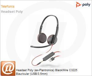 209747-101 - Headset Poly (ex-Plantronics) BlackWire C3225 Biauricular (USB/3.5mm)