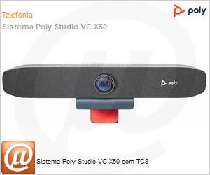 2200-86270-212 - Sistema de VdeoConferncia Poly Studio VC X50 com TC8 Kit (Equipamento e licena obrigatria 5150-86270-212 j includos)