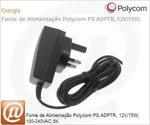 1465-52790-075 - Fonte de Alimentao Polycom PS ADPTR, 12V/75W, 100-240VAC,5K
