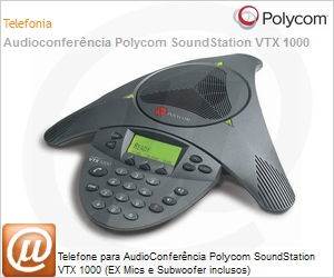 2200-07142-001 - Telefone para AudioConferncia Polycom SoundStation VTX 1000 (EX Mics e Subwoofer inclusos)