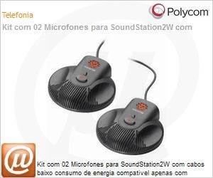 2200-07840-001 - Kit com 02 Microfones para SoundStation2W com cabos baixo consumo de energia compativel apenas com SoundStation2W EX