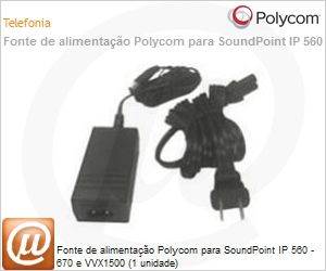 2200-17671-001 - Fonte de alimentao Polycom para SoundPoint IP 560 - 670 e VVX1500 (1 unidade)