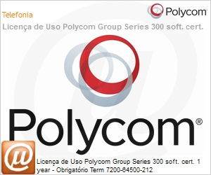 5150-64500-212 - Licena de Uso Polycom Group Series 300 soft. cert. 1 year - Obrigatrio Term 7200-64500-212