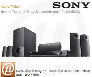 DAV-DZ340K - Home-Theater Sony 5.1 Canais com Cabo HDMI, Entrada USB - 850W RMS