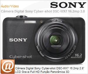 DSC-WX7/B - Cmera Digital Sony Cyber-shot DSC-WX7 16.2mp 2.8" LCD Grava Full HD Funo Panormica 3D